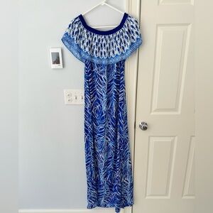 Lilly Pulitzer off the shoulder tropical cover up dress